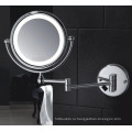 Отель настенное крепление двухсторонней светодиодной подсветкой ванной Зеркало для бритья с лупой для ванной комнаты
